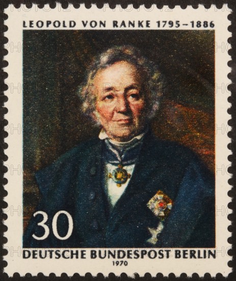 Leopold von Ranke (1795-1886), a German historian. Portrait on a German stamp