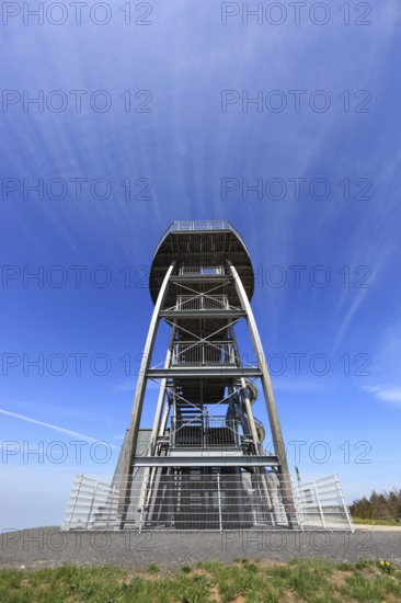 Noah's Sails lookout tower on the Ellenbogen, 813 m. high mountain in the Rhön in the Schmalkalden-Meiningen district, Thuringia, Germany