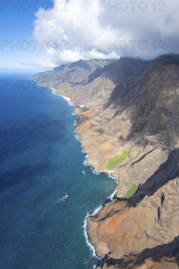 Aerial view Napali Coast, Kauai, Hawaii, USA, North America