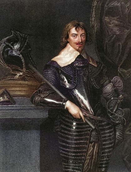 Robert Rich, 2nd Earl of Warwick (born 5 June 1587, died 19 April 1658 in London) was an English peer, colonial administrator, admiral and Puritan, Historical, digitally restored reproduction from a 19th century original, Record date not stated