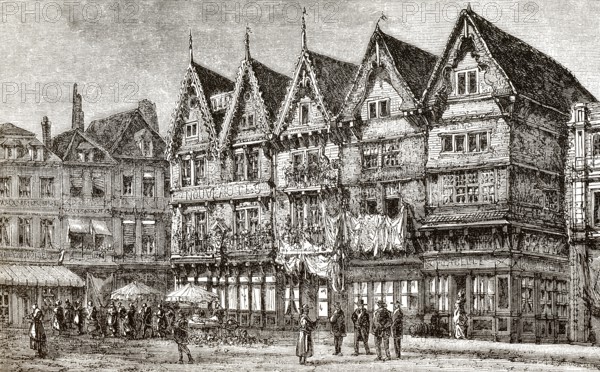 Stadtbild von Valenciennes, Nord-Pas-de-Calais, Frankreich, 19.