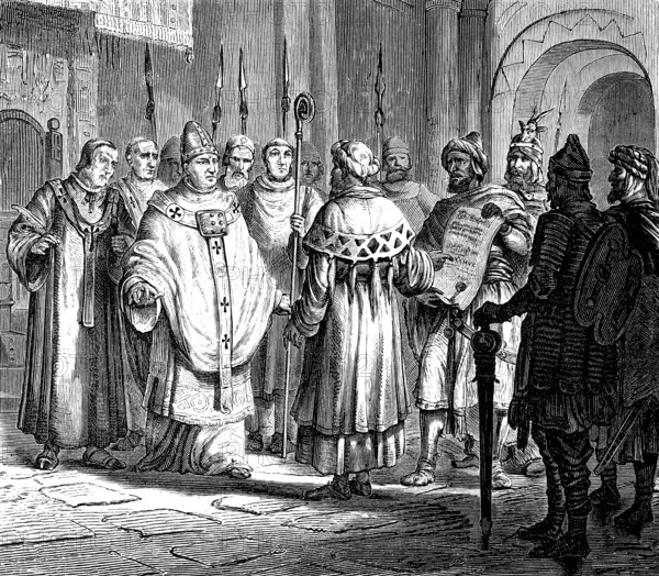 Pope John VIII, forced to pay tribute to the Emirate of Sicily, 9th century