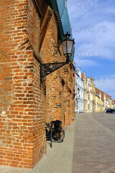 Brick structures of the Holy Spirit Church in Lübsche Straße, Old Town Hanseatic City of Wismar, Mecklenburg-Western Pomerania, Germany