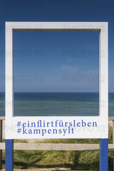 Photo spot, photo frame for selfies, Polaroid, Polaroid frame, tourism, beach, sea, neutral, photo, photography, memory, view, viewpoint, North Sea, Kampen, Sylt, Germany