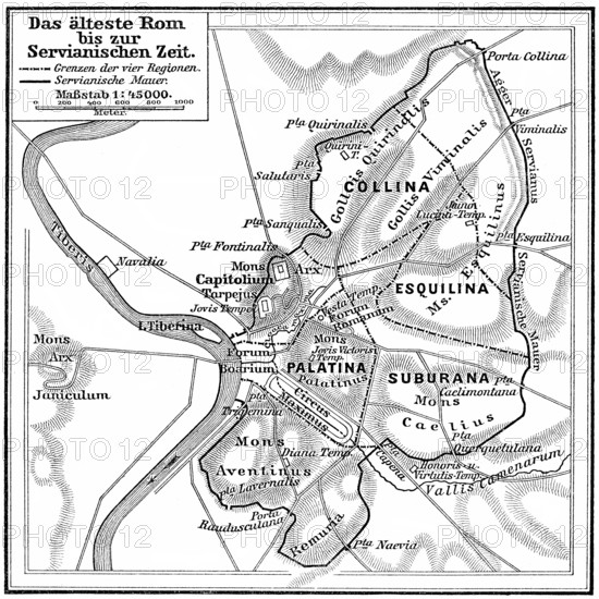 Map of ancient Rome, Italy