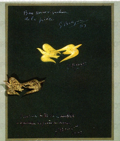 Mini-affiche de l'exposition des Bijoux de Braque, réalisée au Japon au Printemps de Ginza, 1ère partie