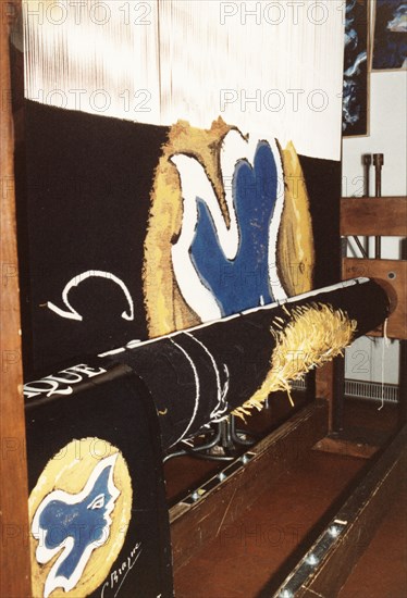 Tapestry being made after Hecate, by George Braque