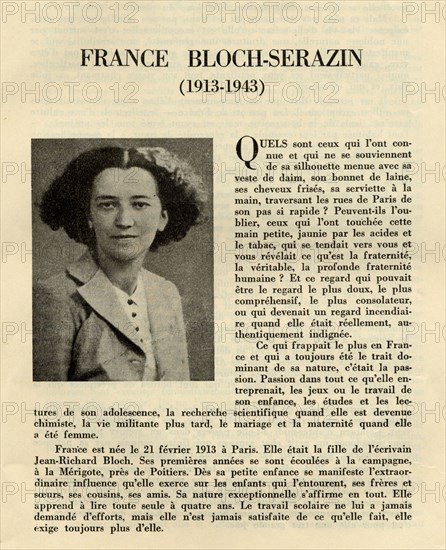 Register of the French Women's Union dedicated to heroic women who died for France