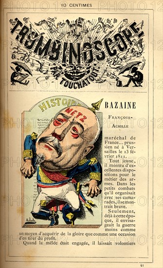 Caricature de François-Achille Bazaine, in : "Le Trombinoscope"