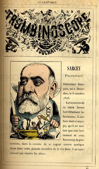 Caricature de Francisque Sarcey, in : "Le Trombinoscope"