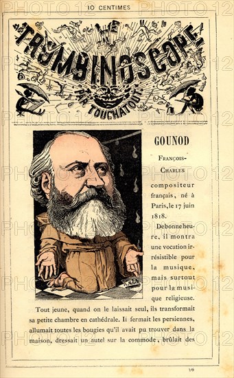 Caricature de François-Charles Gounod, in : "Le Trombinoscope"