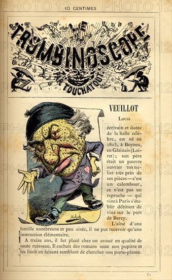 Caricature de Louis Veuillot, in : "Le Trombinoscope"