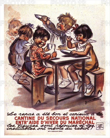 Affiche de Germaine Bouret, pour le Secours national sur les cantines