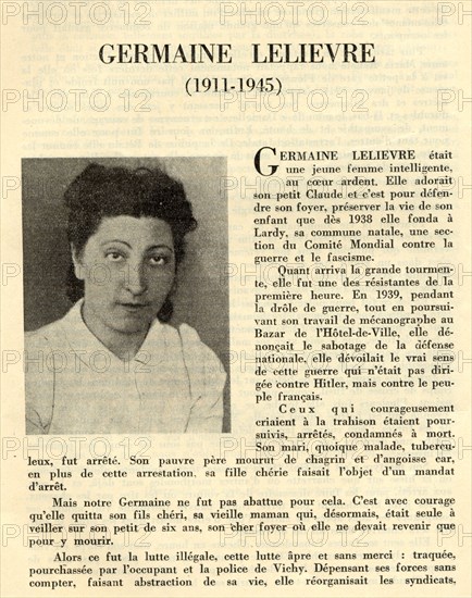 Register of the French Women's Union dedicated to heroic women who died for France