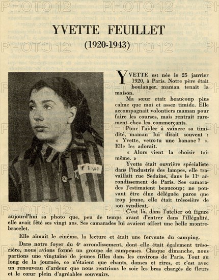 Register of the French Women's Union dedicated to heroic women who died for France