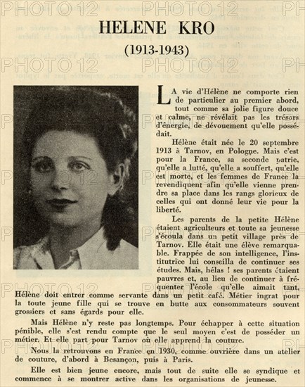 Register of the French Women's Union dedicated to heroic women who died for France