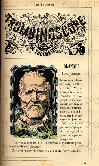 Caricature of Louis-Auguste Blanqui, in : "Le Trombinoscope"