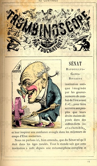 Caricature against the French Senate, in : "Le Trombinoscope"