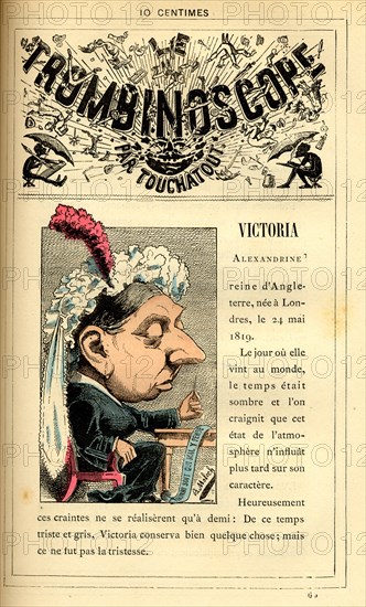 Caricature de la reine Victoria, in : "Le Trombinoscope"