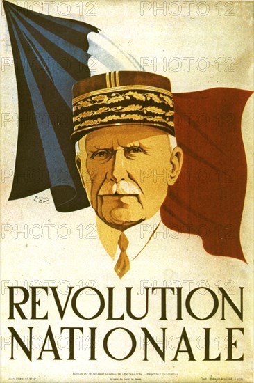 Propaganda poster for the Vichy government and  Pétain