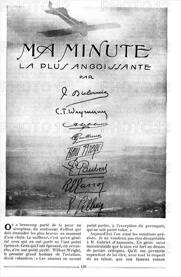 First-hand accounts by eight famous aviators in the magazine "Je sais tout"
