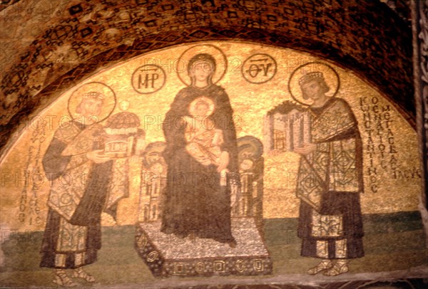 Mosaïque à l'intérieur de la Basilique Sainte-Sophie à Istanbul