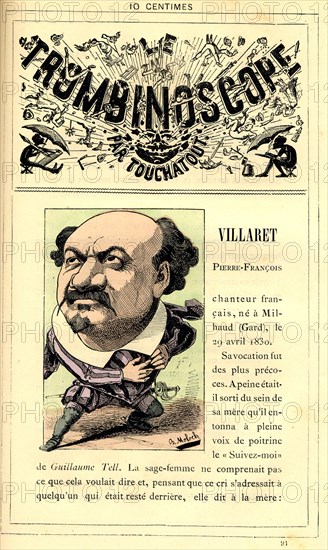 Caricature of Pierre-François Villaret, in : "Le Trombinoscope"