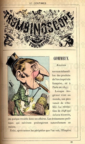 Caricature sur les gommeux, in : "Le Trombinoscope"