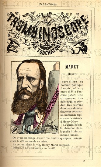 Caricature de Henry Maret, in : "Le Trombinoscope"