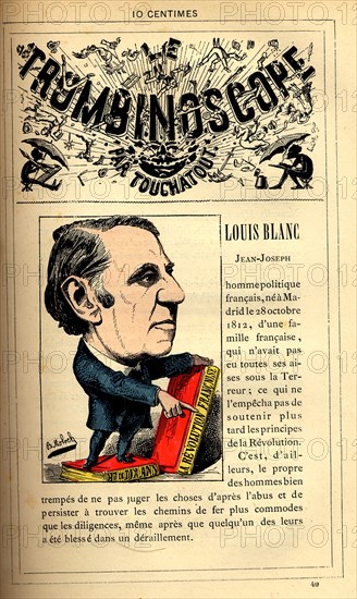 Caricature de Louis Blanc, in : "Le Trombinoscope"