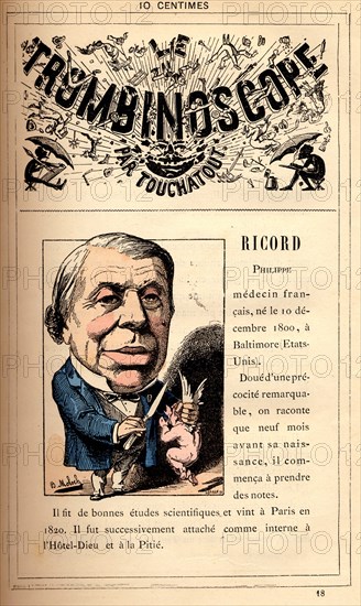 Caricature de Philippe Ricord, in : "Le Trombinoscope"