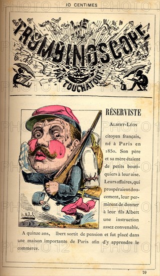 Caricature of the reservists, in : "Le Trombinoscope"