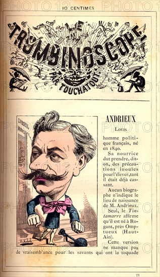 Caricature de Louis Andrieux, in : "Le Trombinoscope"