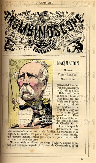 Caricature of Marshal Mac Mahon, in : "Le Trombinoscope"
