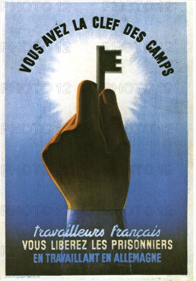 Affiche de propagande pour le travail volontaire en Allemagne