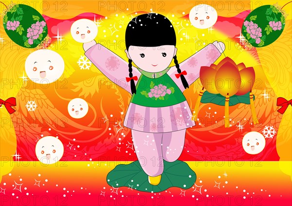 Kids celebrating Spring Festival