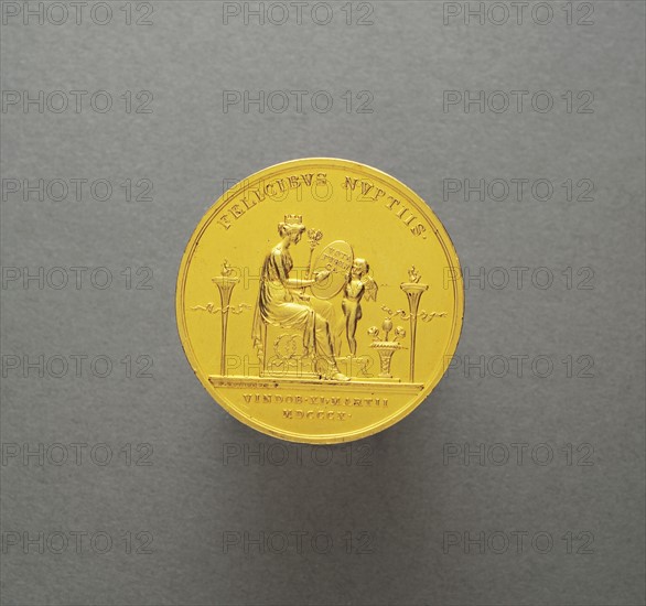 Minted coin in honour of Napoleon I and Marie-Louise's wedding (2nd April 1810)