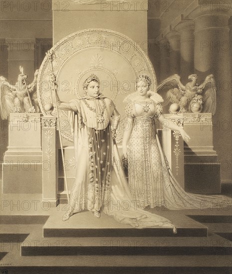 Loder, L'Empereur Napoléon et l’Impératrice Marie-Louise devant leur trône