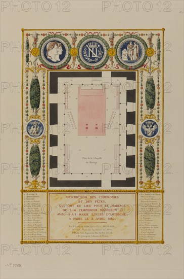 Plan de la chapelle du mariage de Napoléon 1er et Marie-Louise d'Autriche (2 avril 1810)