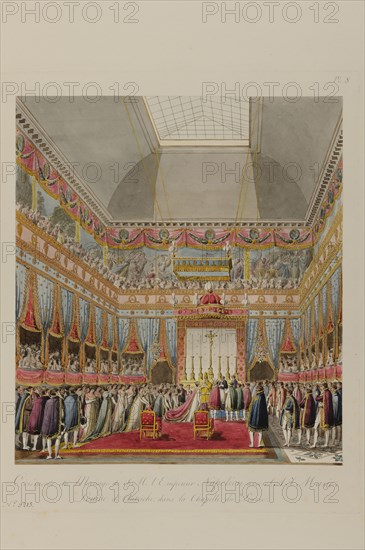Cérémonie du mariage de Napoléon 1er et Marie-Louise d'Autriche dans la Chapelle du Louvre (2 avril 1810)
