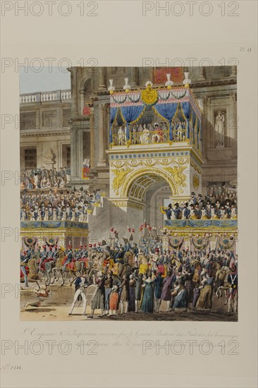 L'Empereur et de l'Impératrice recevant les hommages des troupes le jour de leur mariage (2 avril 1810)