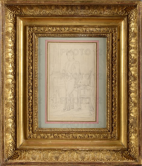 The Emperor Napoléon in his cabinet at the Tuileries with inscription 'David'