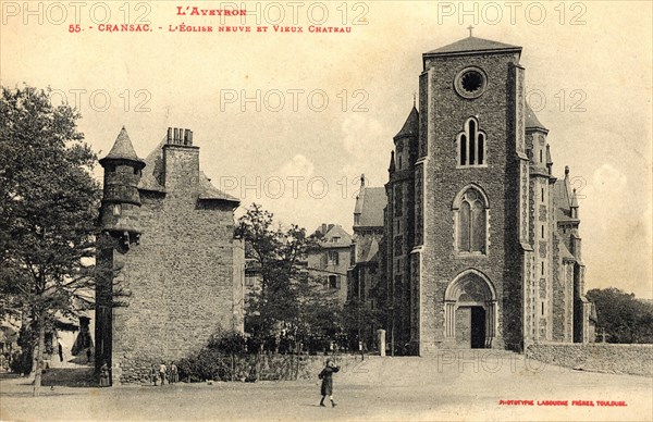 New church and old castle of Cransac