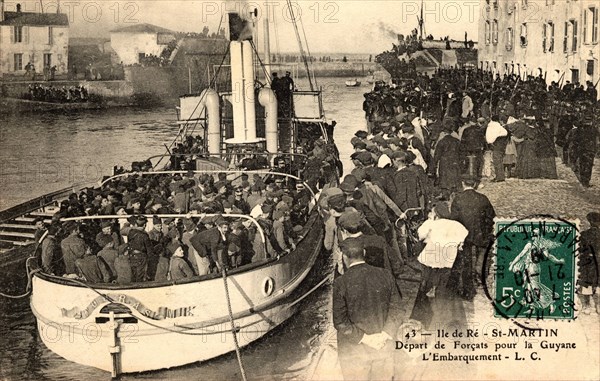 Convicts boarding to Guyana in Saint-Martin-de-Ré