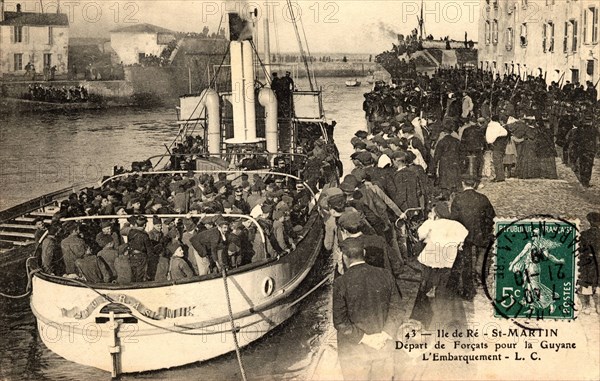 Embarquement de forçats pour la Guyane à Saint-Martin-de-Ré