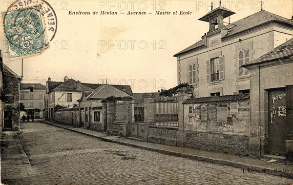 Avernes,
Town hall and school