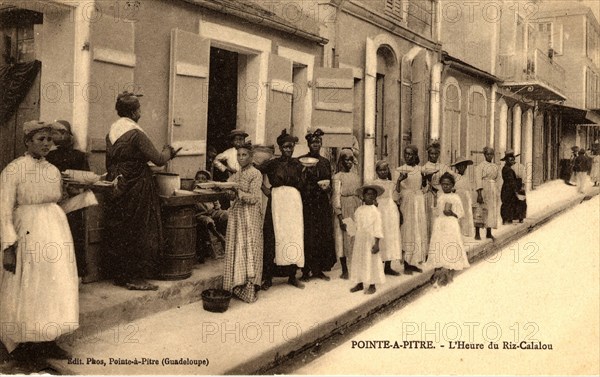 Pointe-à-Pitre,
Distribution de riz-Calalou