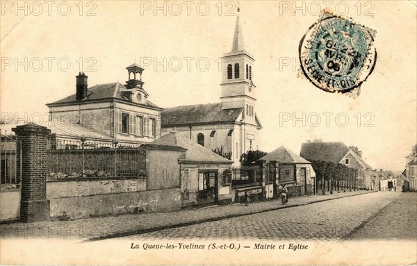 QUEUE-LES-YVELINES,
Mairie et église