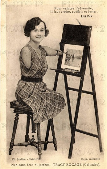 Femme peintre, née sans bras ni jambes