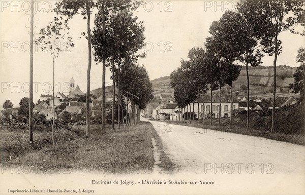 SAINT-AUBIN-SUR-YONNE. Département : Yonne (89). Région : Bourgogne-Franche-Comté (anciennement Bourgogne)